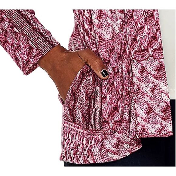 Denim & Co Womens 3X Printed Heavenly Jersey Open Front Cardigan Gray NWT - Picture 5 of 5